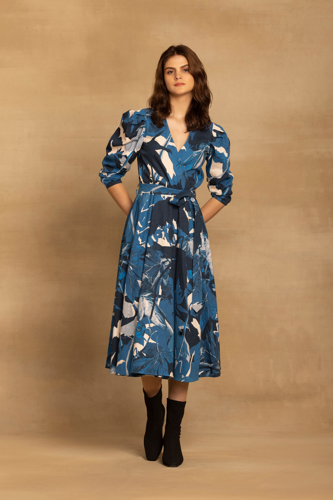 Sara Blue Wrap Dress