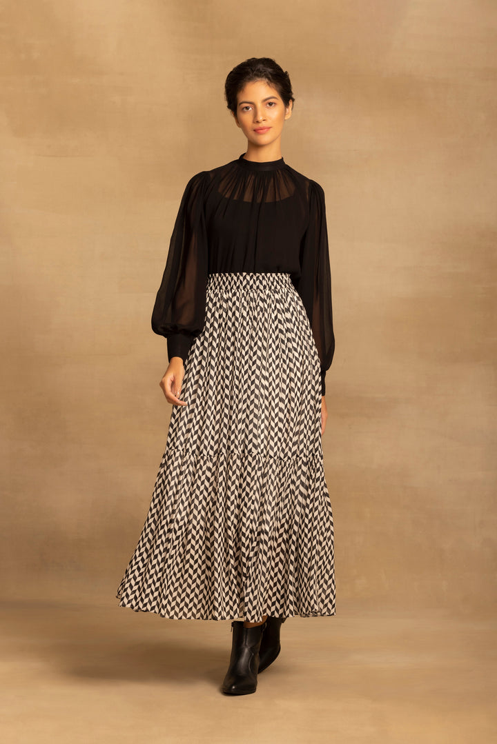 Nikita Chevron Tiered Skirt