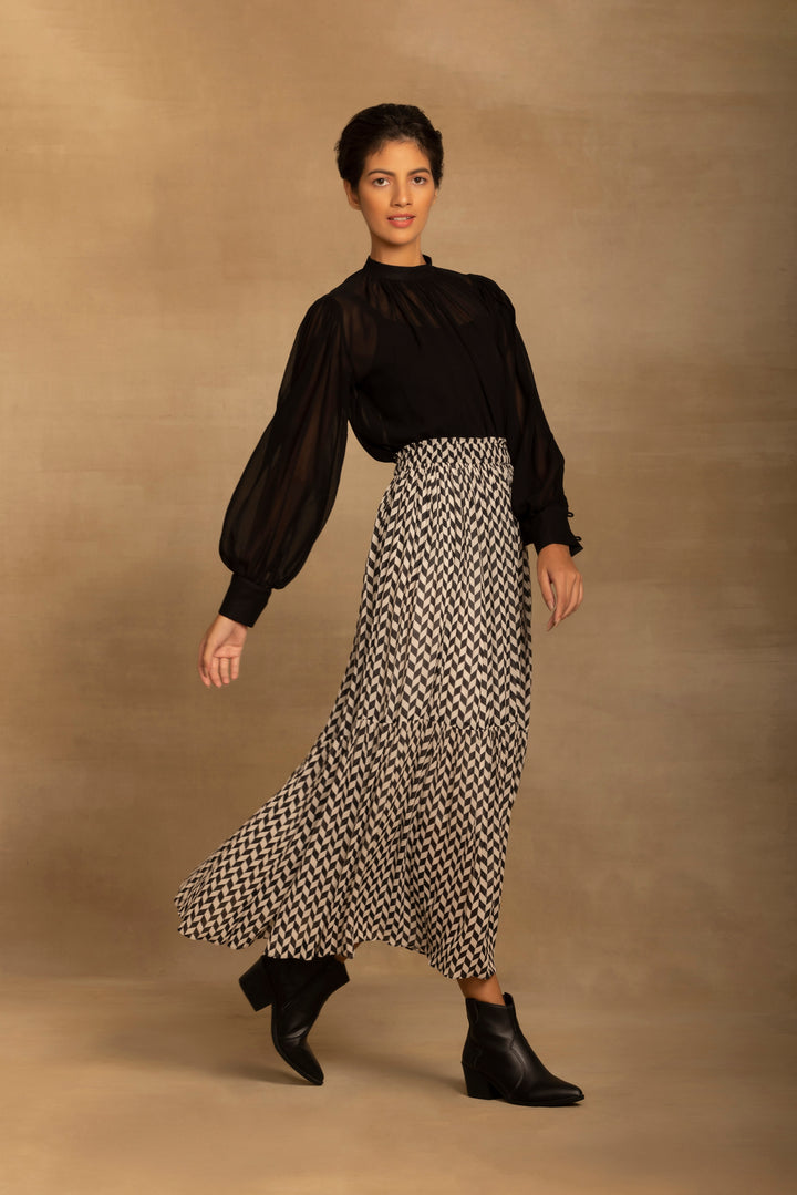 Nikita Chevron Tiered Skirt