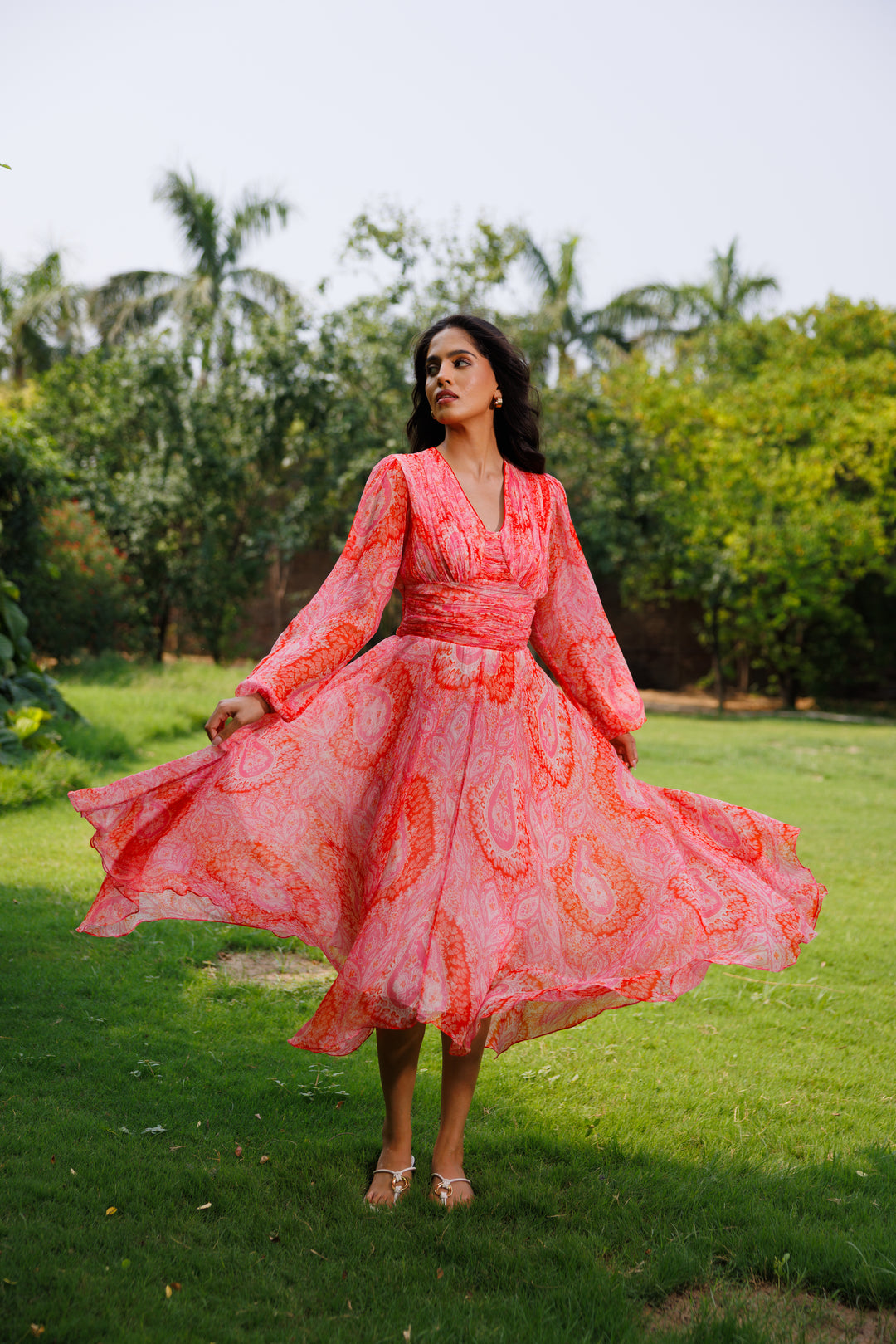 Anya Ruching Long Dress