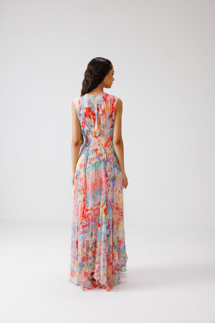 Zoe Ruching Long Dress
