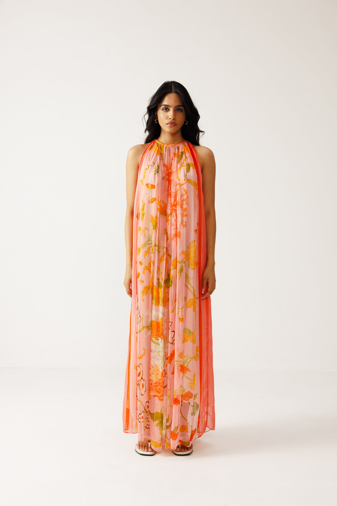 Avni Long Dress - Peach