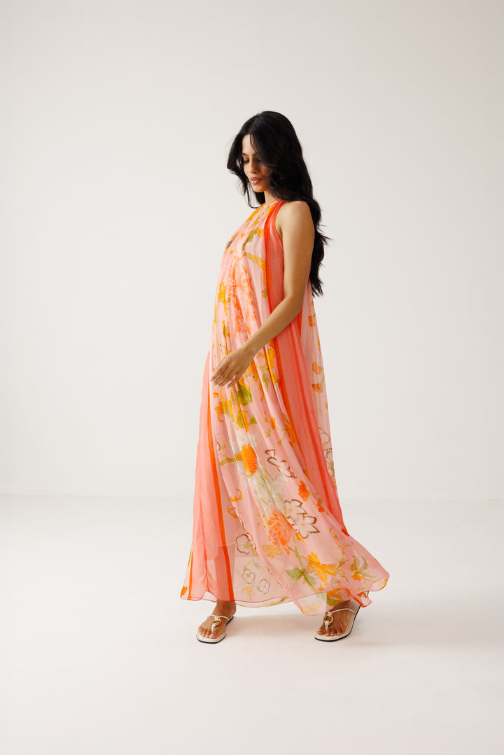 Avni Long Dress - Peach
