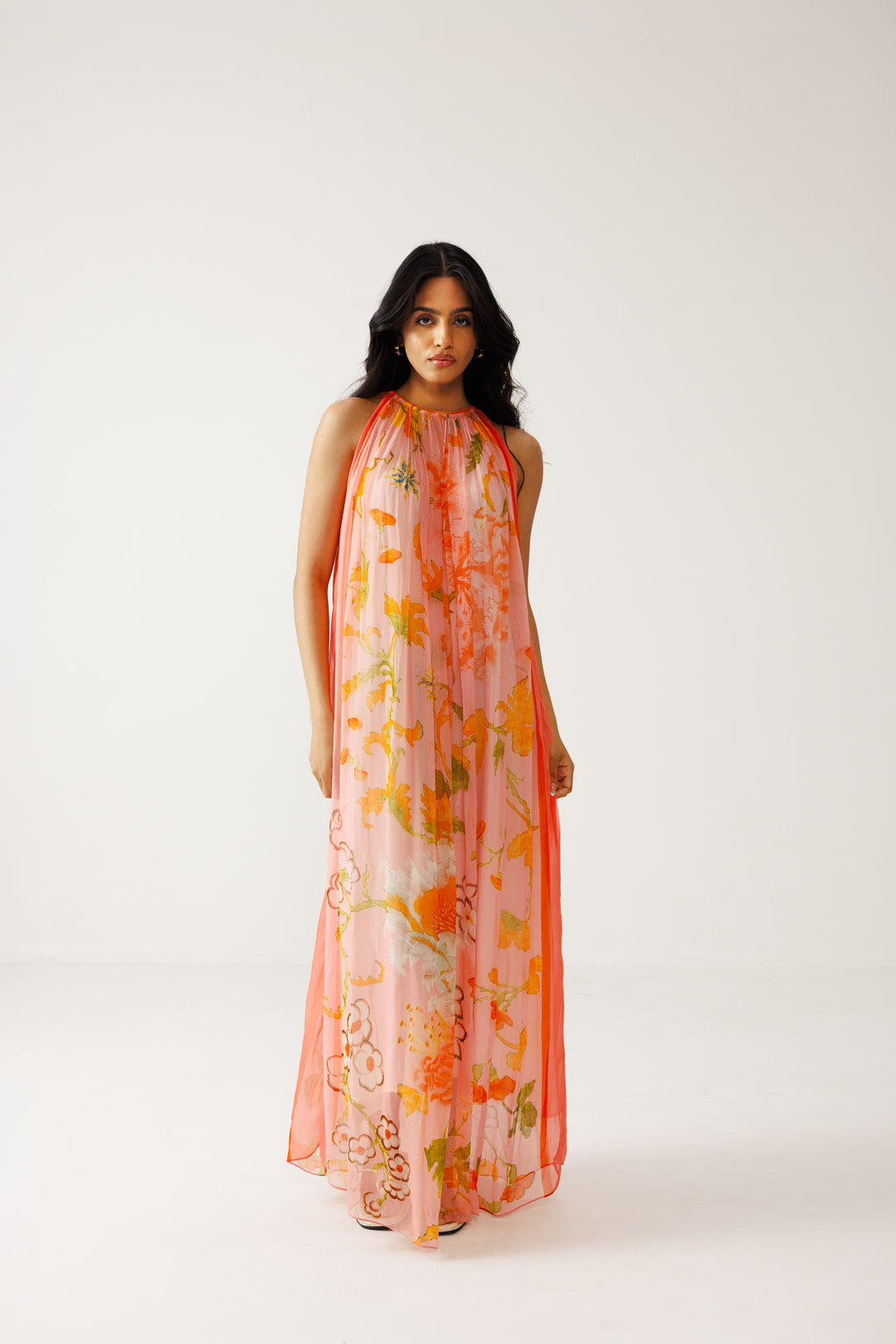 Avni Long Dress - Peach