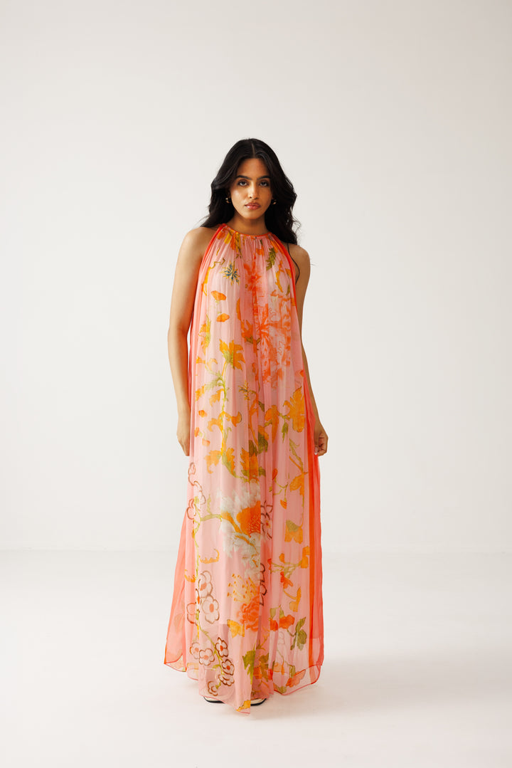 Avni Long Dress - Peach