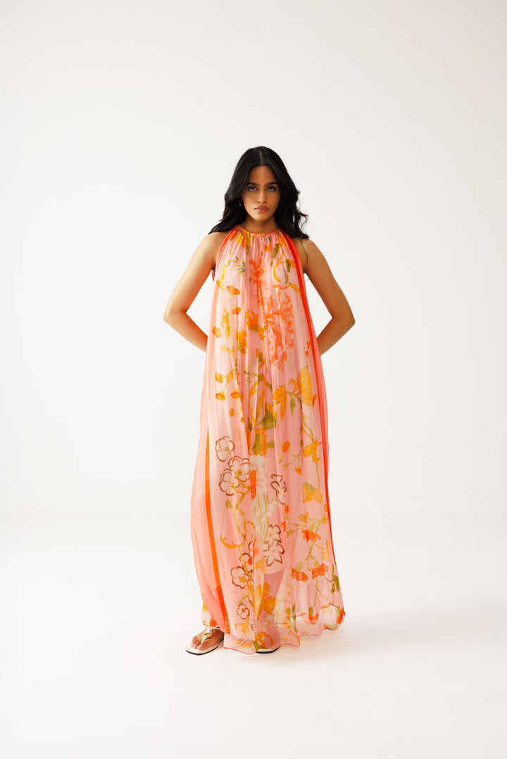 Avni Long Dress - Peach