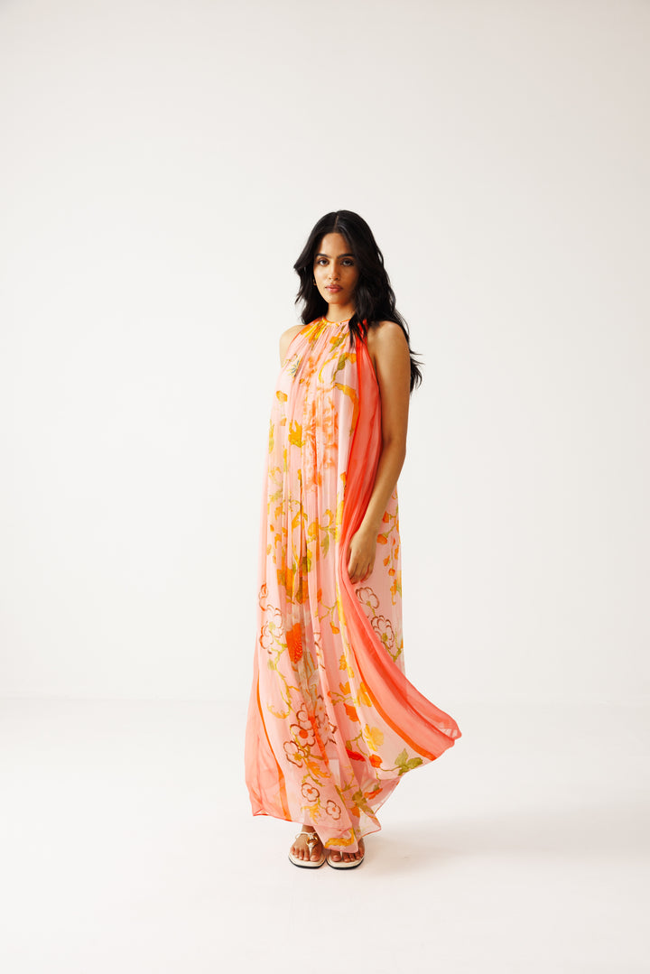 Avni Long Dress - Peach