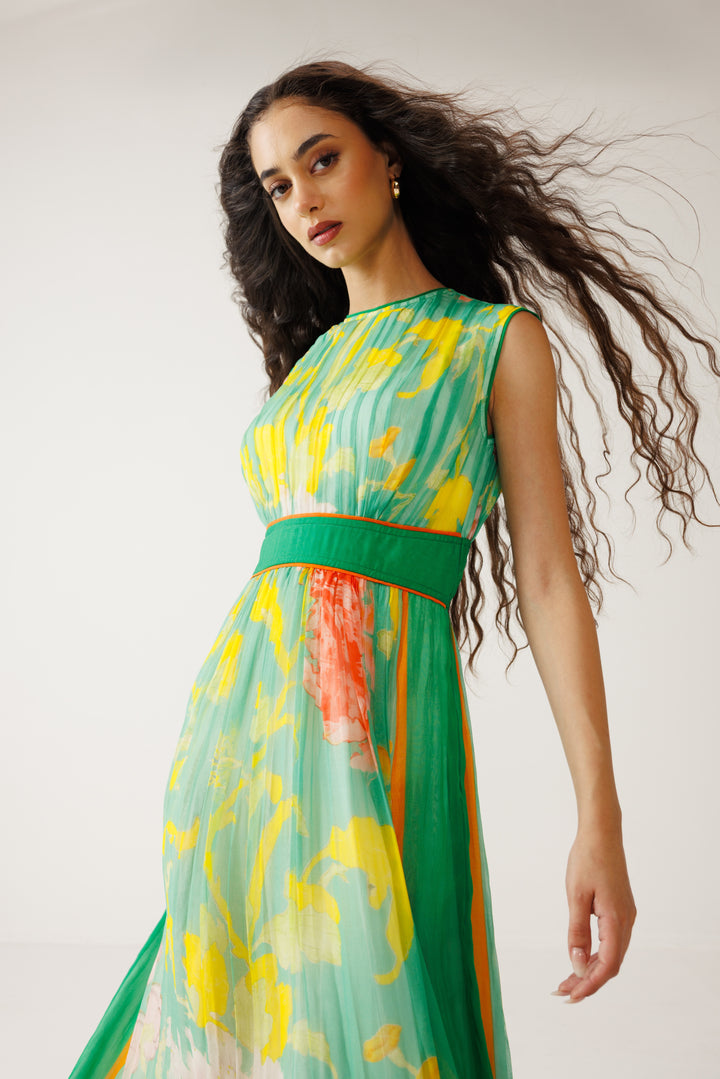 Avni Sleeveless Dress - Green