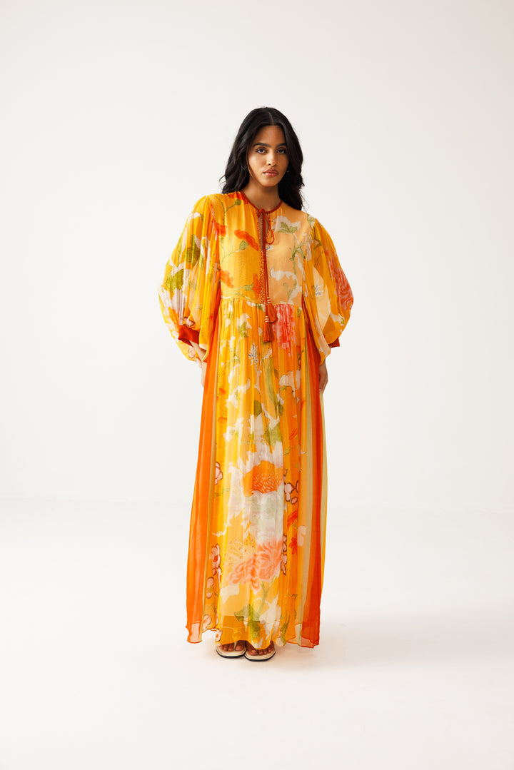 Avni Long Dress - Orange