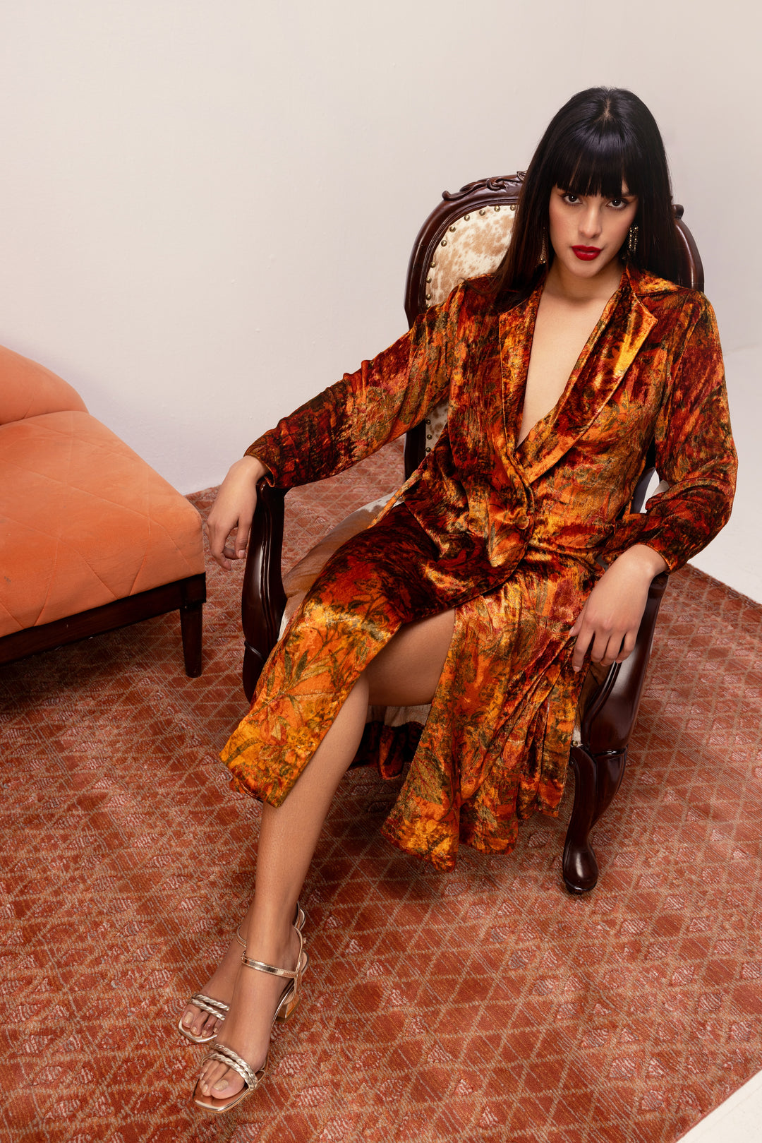 Nargis Robe Dress- Red Ochre REENA SHARMA Nargis Robe Dress- Red Ochre REENA SHARMA