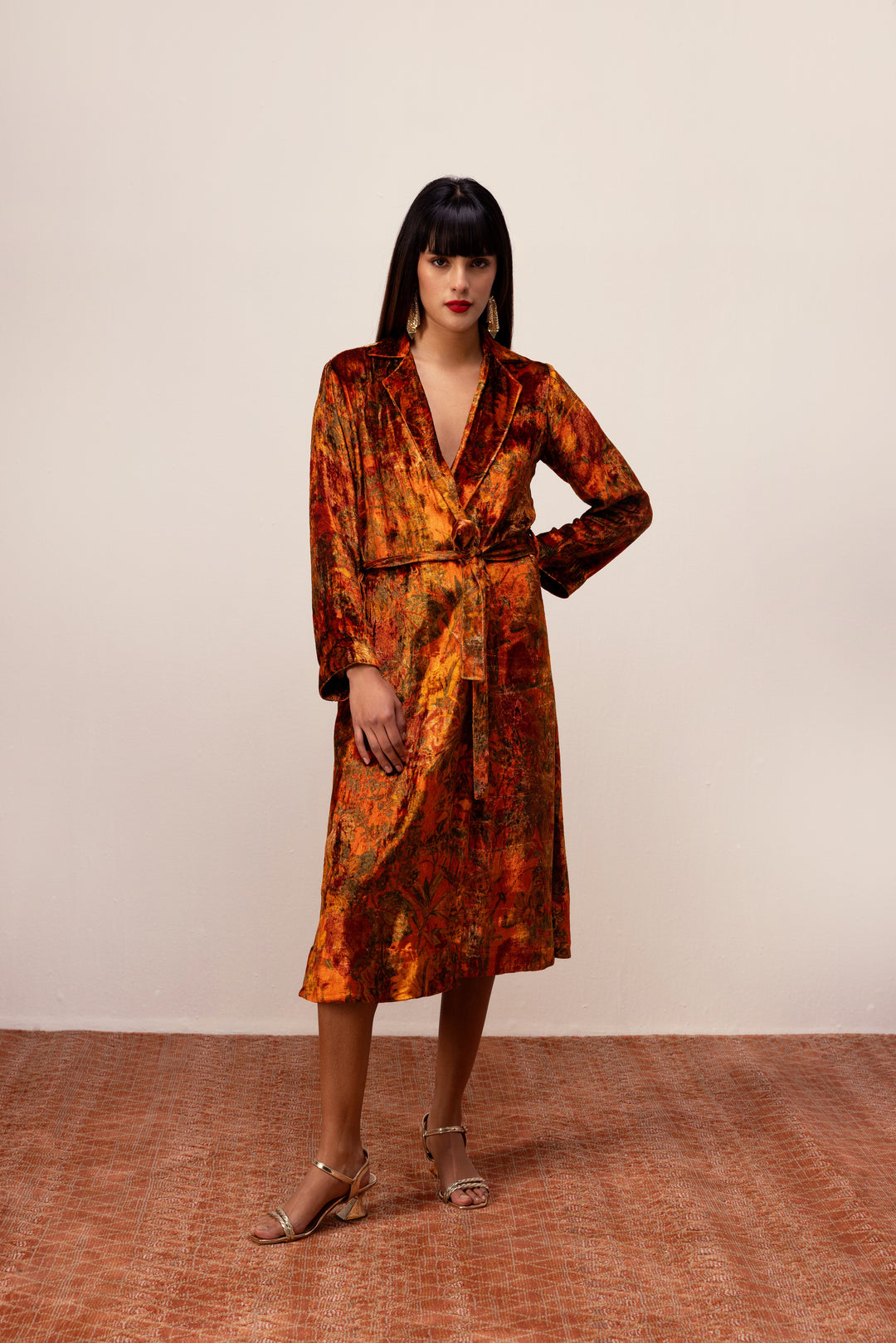 Nargis Robe Dress - Rust