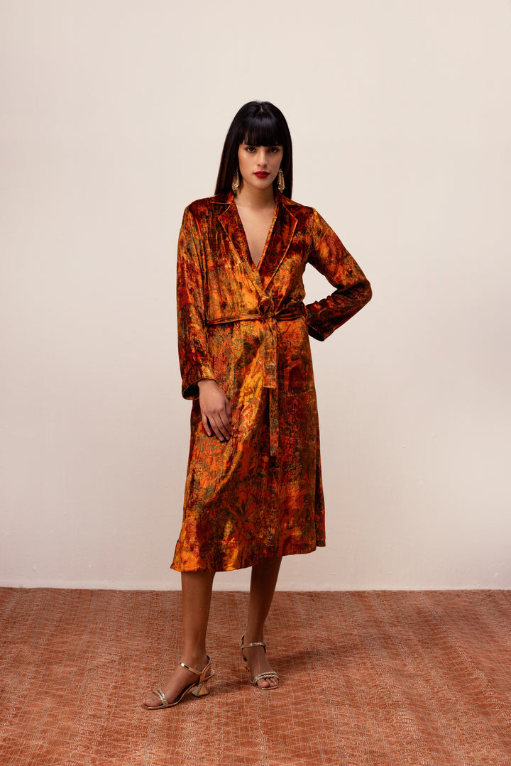 Nargis Robe Dress - Rust