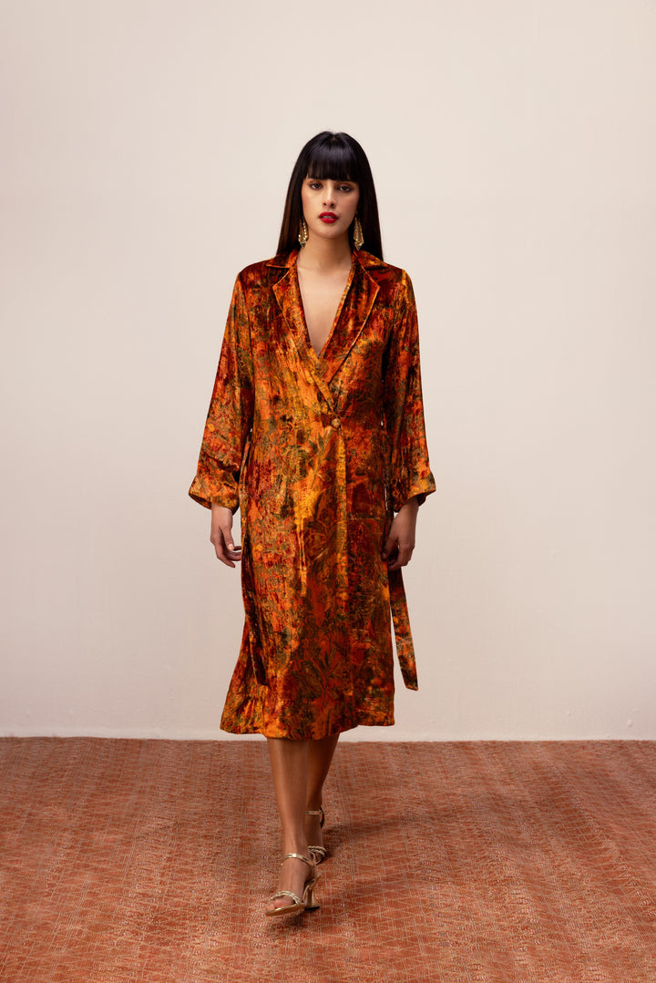 Nargis Robe Dress - Rust