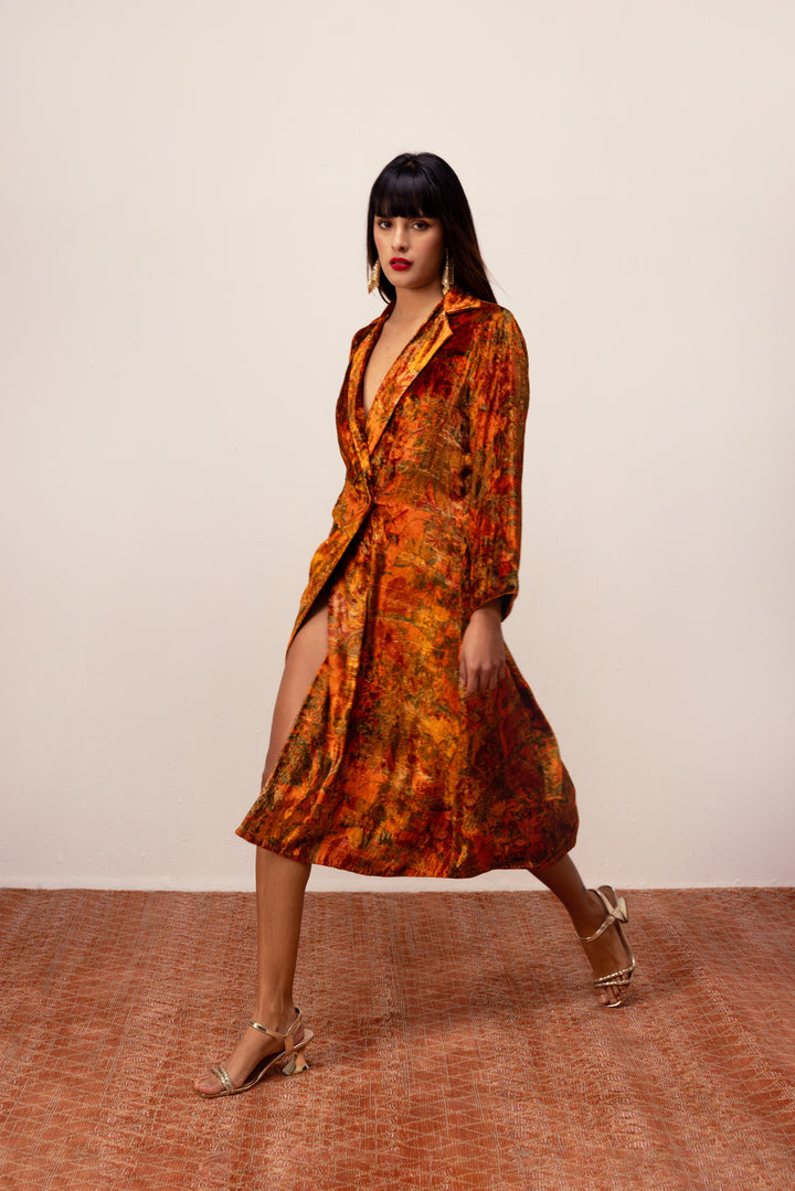 Nargis Robe Dress - Rust