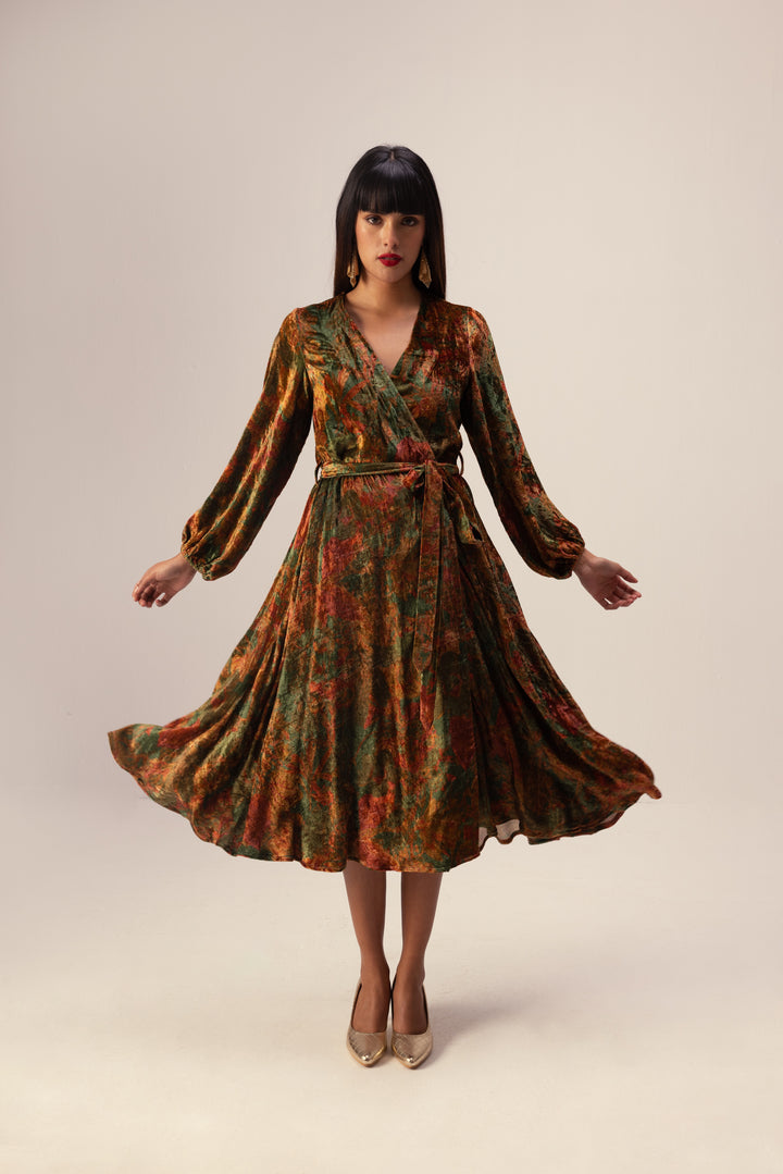 Nargis Wrap Dress - Green