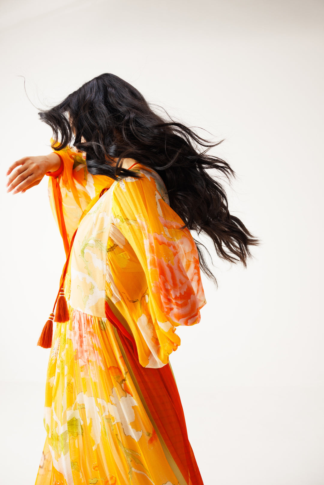Avni Long Dress - Orange