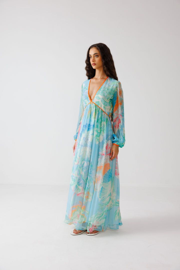 Alba Long Dress- Sky
