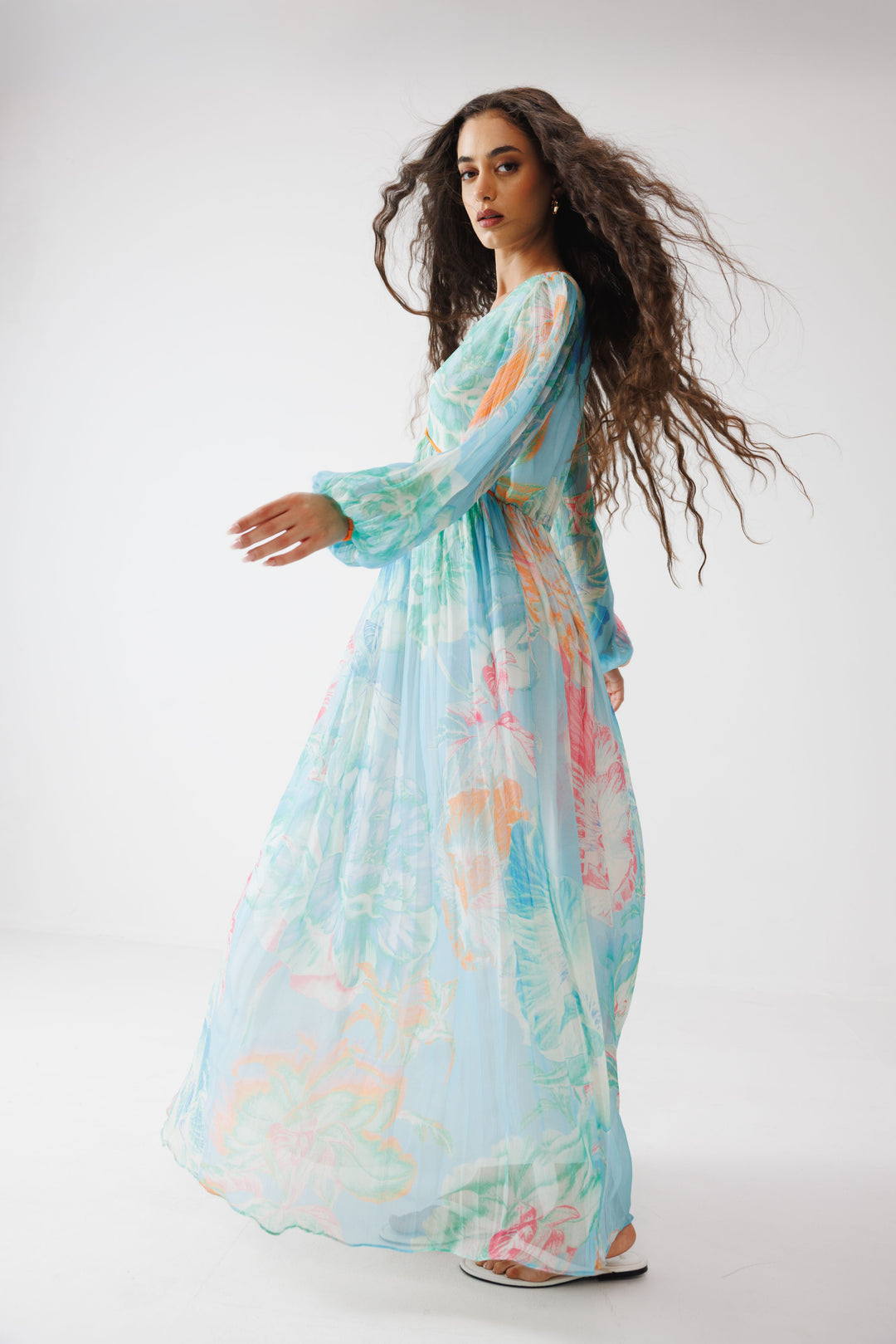 Alba Long Dress- Sky