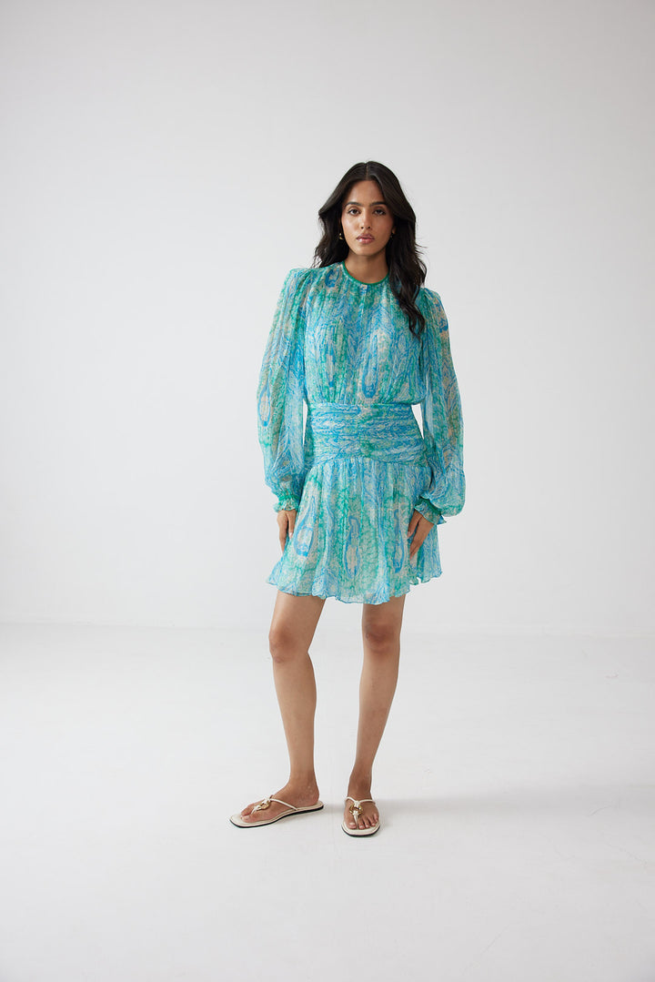 Anya Short Dress- Turquoise