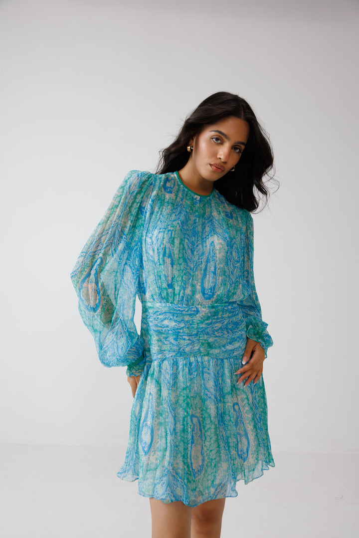 Anya Short Dress- Turquoise