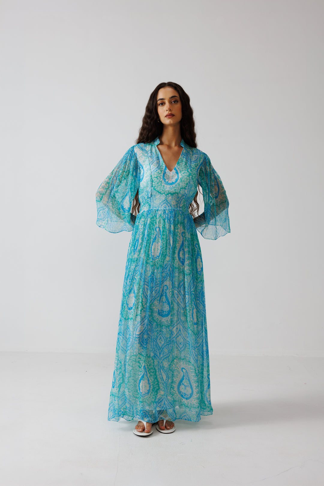 Anya Long Dress- Turquoise