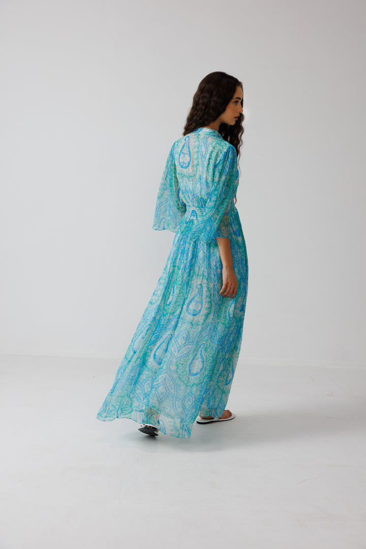 Anya Long Dress- Turquoise