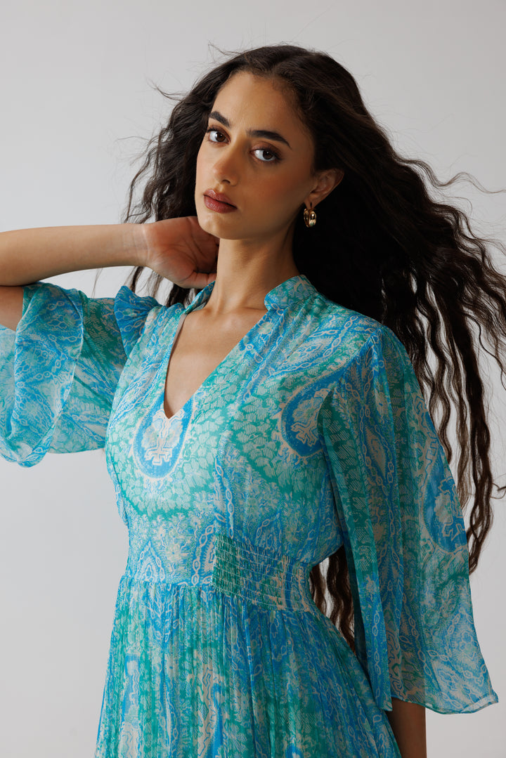 Anya Long Dress- Turquoise
