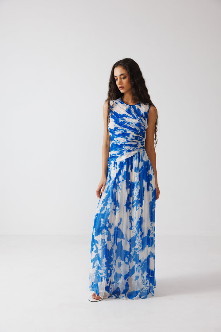 Kalina Long Dress- Blue