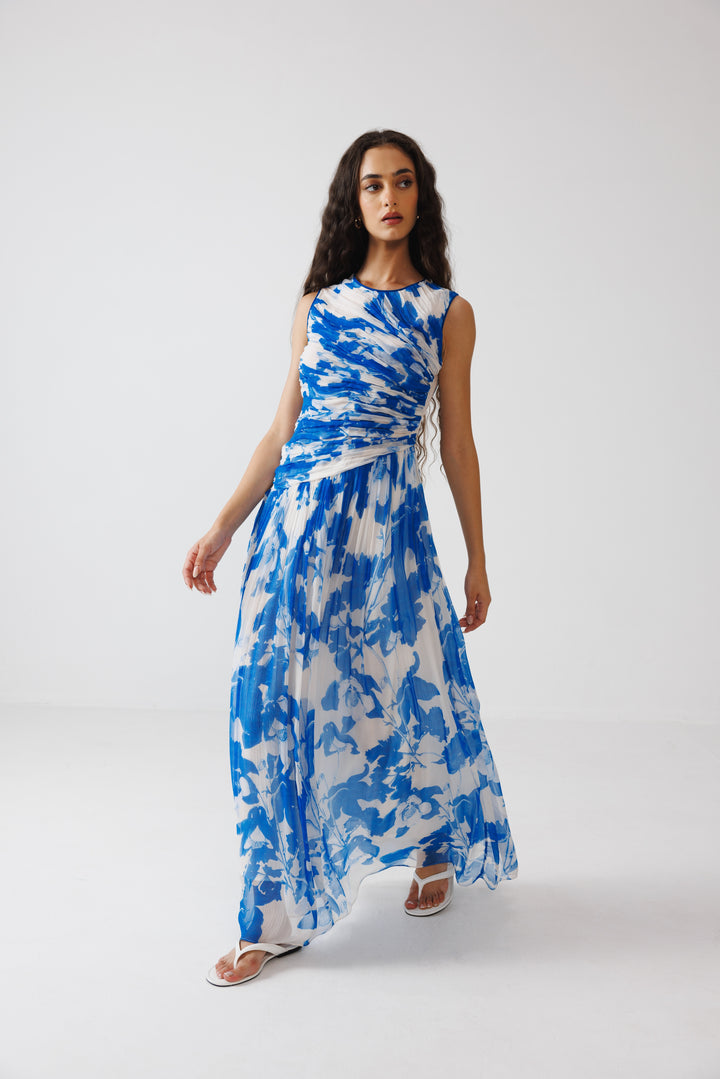 Kalina Long Dress- Blue