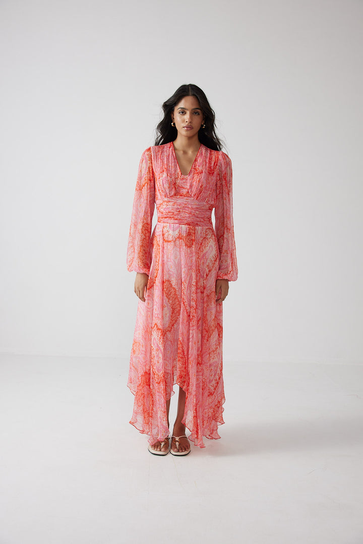 Anya Ruching Long Dress