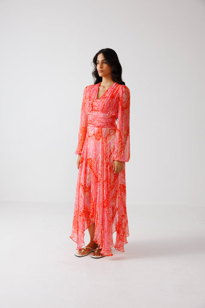 Anya Ruching Long Dress
