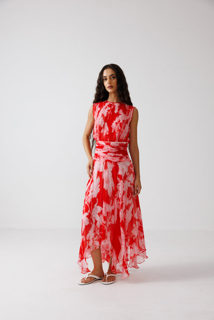 Kalina Long Dress- Red
