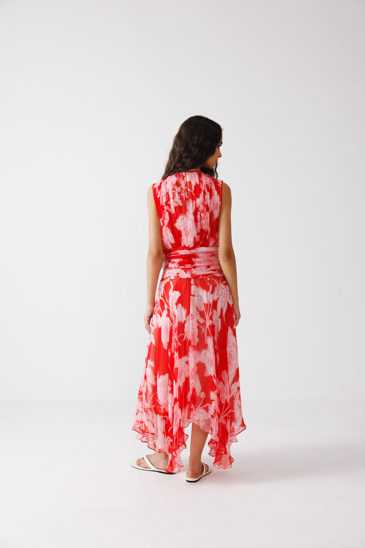 Kalina Long Dress- Red
