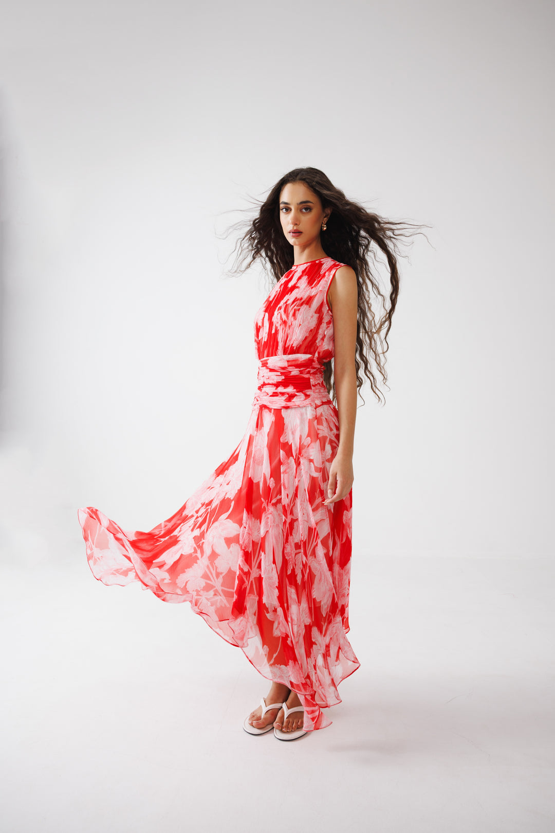 Kalina Long Dress- Red