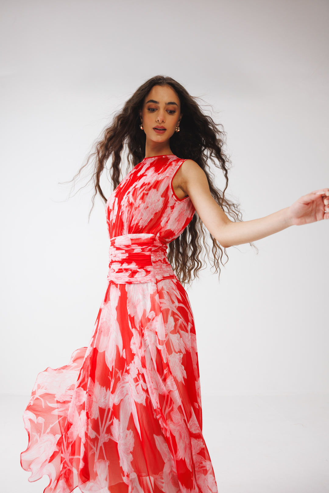 Kalina Long Dress- Red