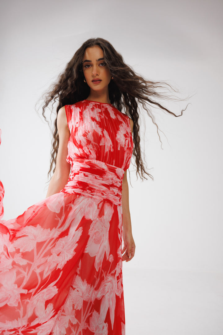 Kalina Long Dress- Red