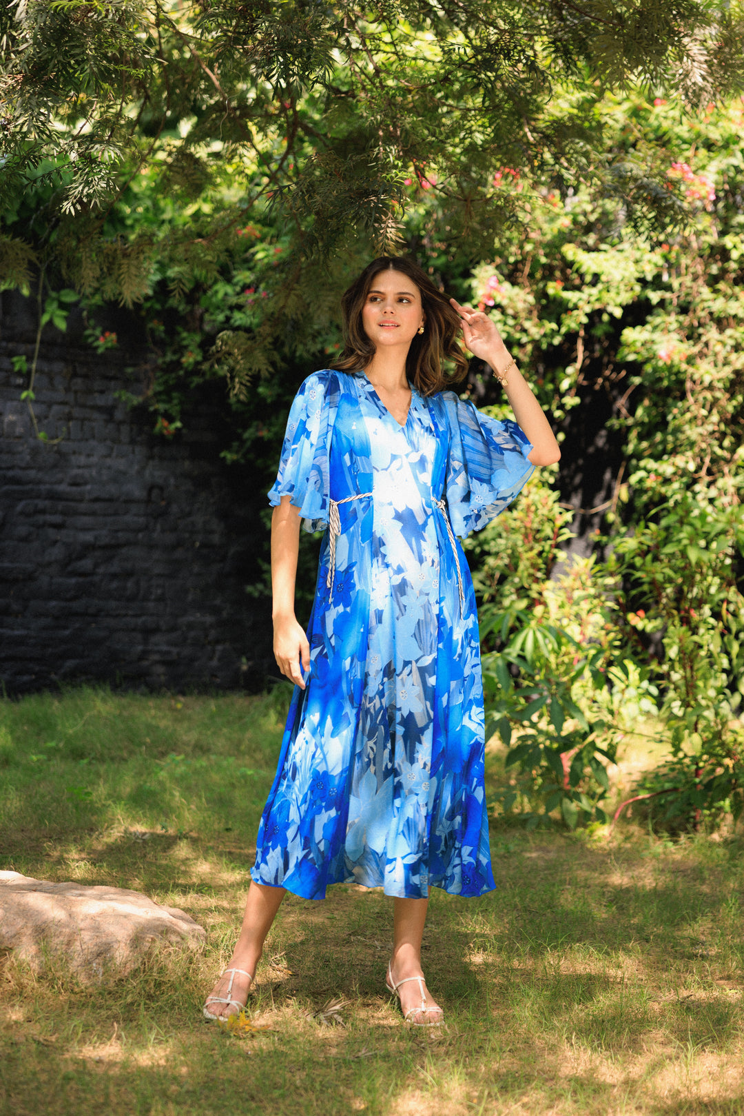 Vanika Blue Midi Dress