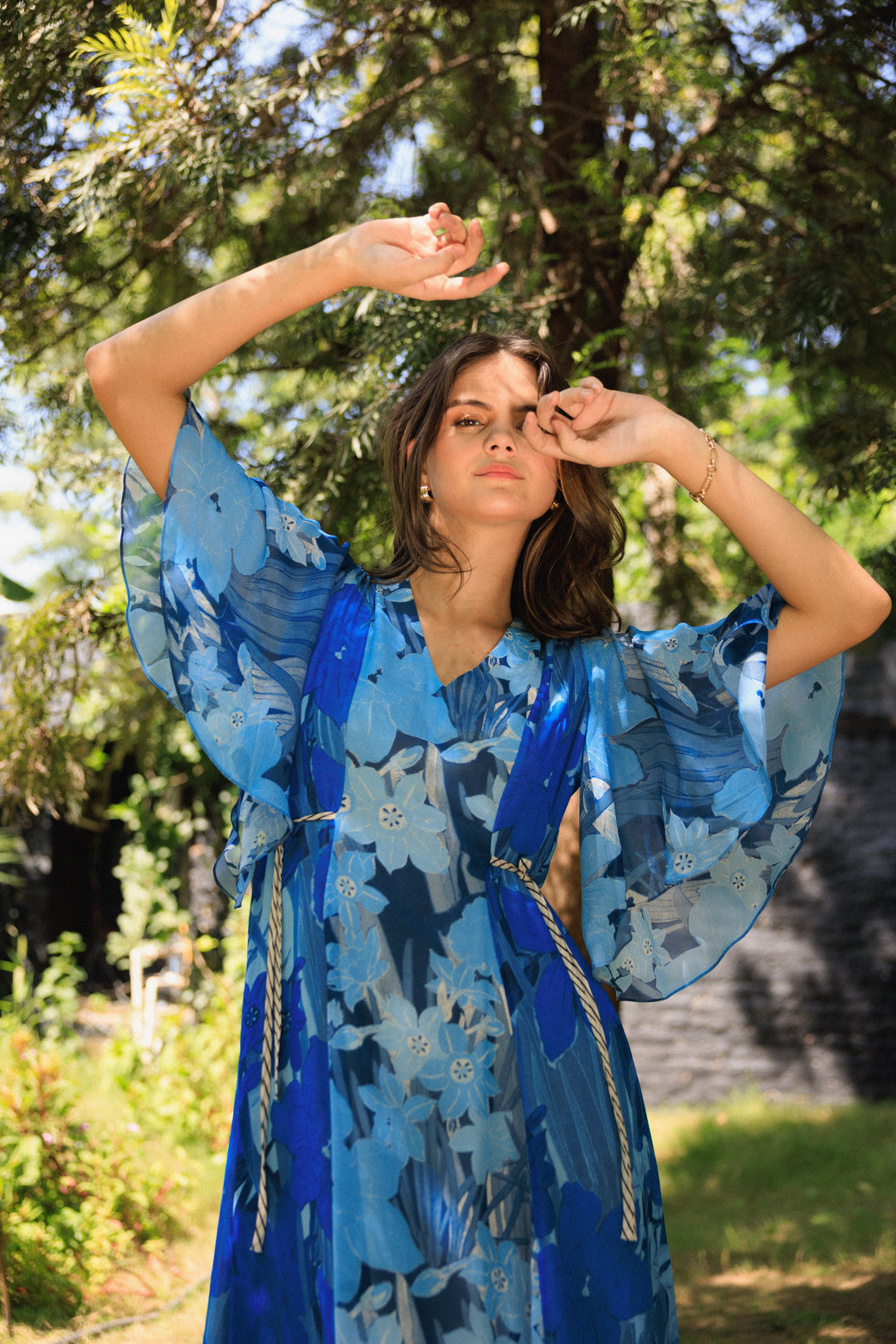 Vanika Blue Midi Dress