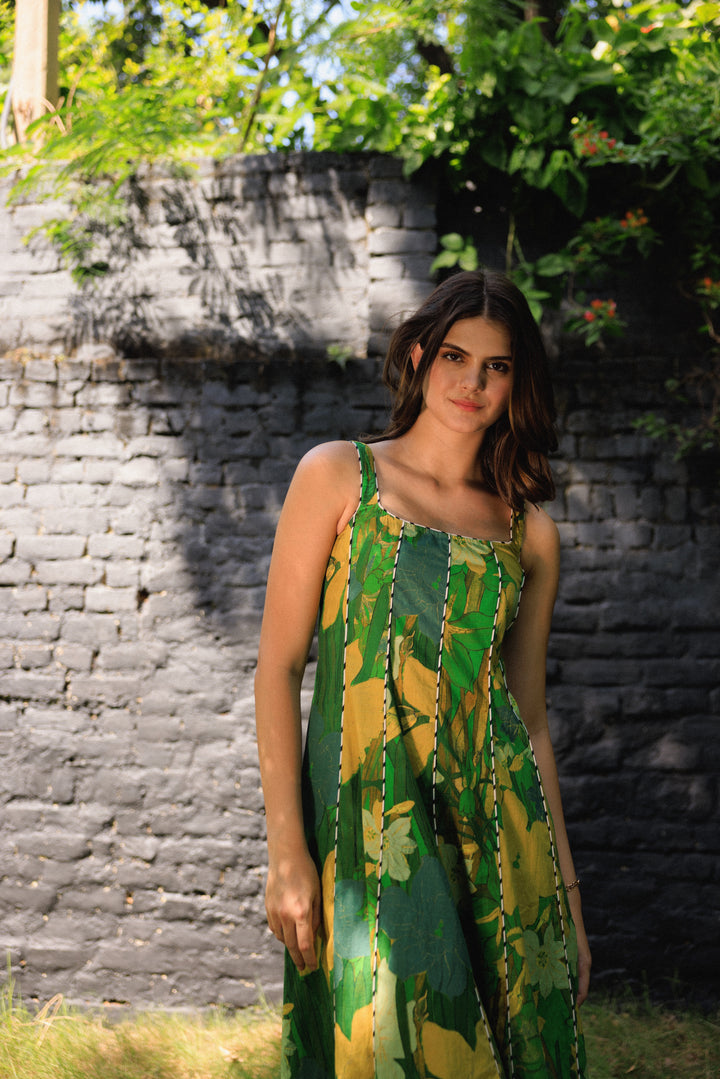 Vanika Green Sleeveless Dress