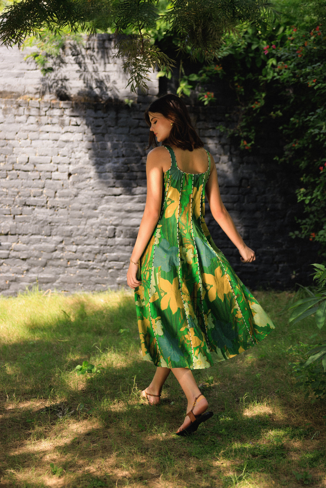 Vanika Green Sleeveless Dress