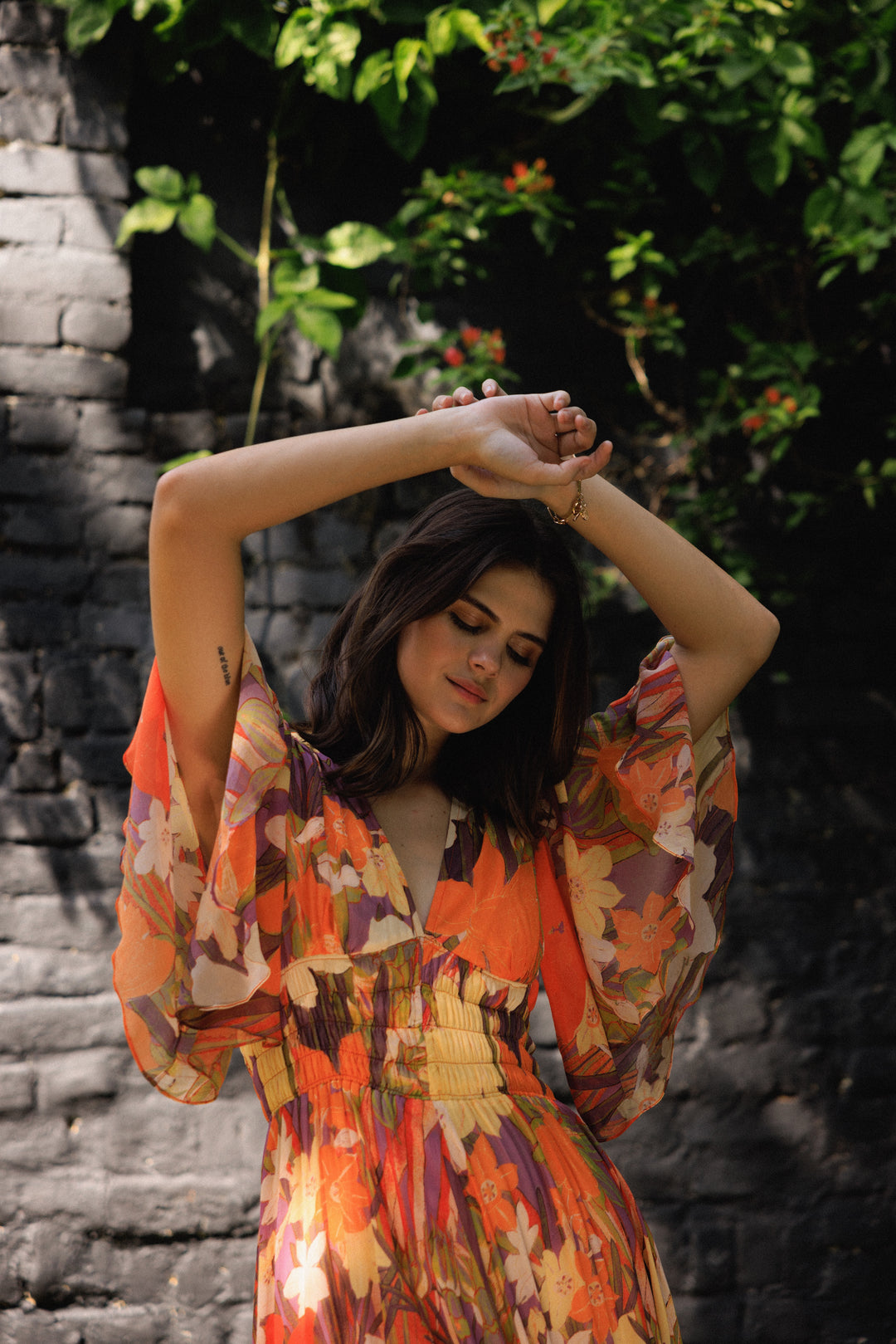 Vanika Coral Midi Dress