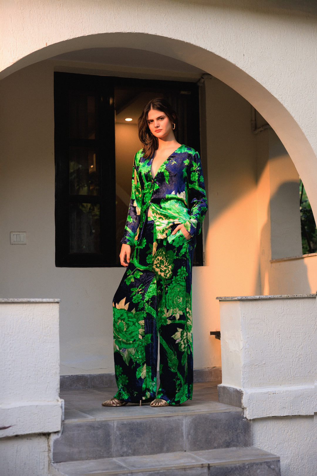 Amber Blue-Green Co-ord Set