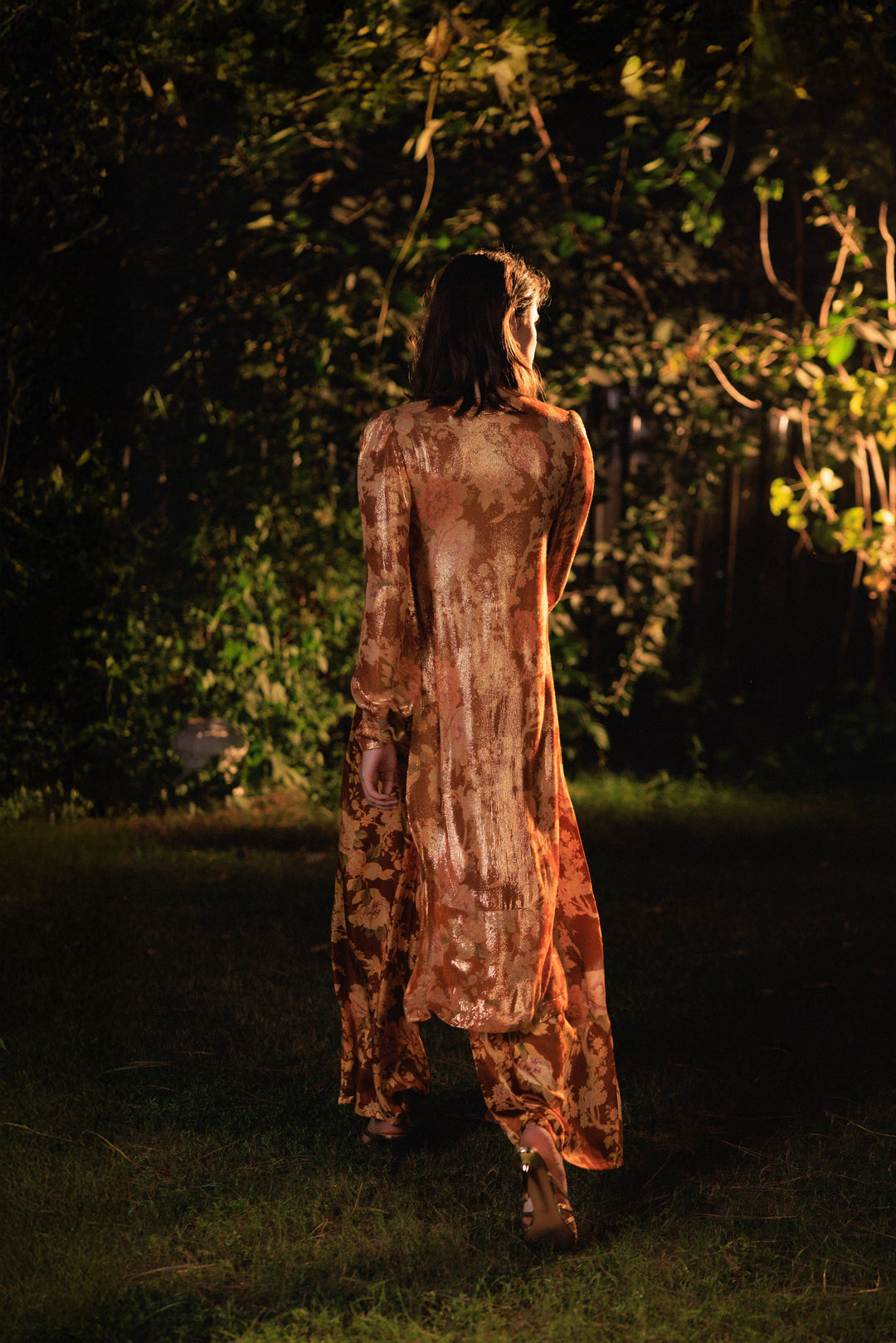 Amber Shimmer Tunic Set