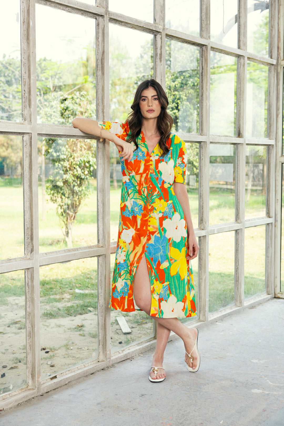 isha midi dress Cinq Sept Tossed Poppies Isha Dress