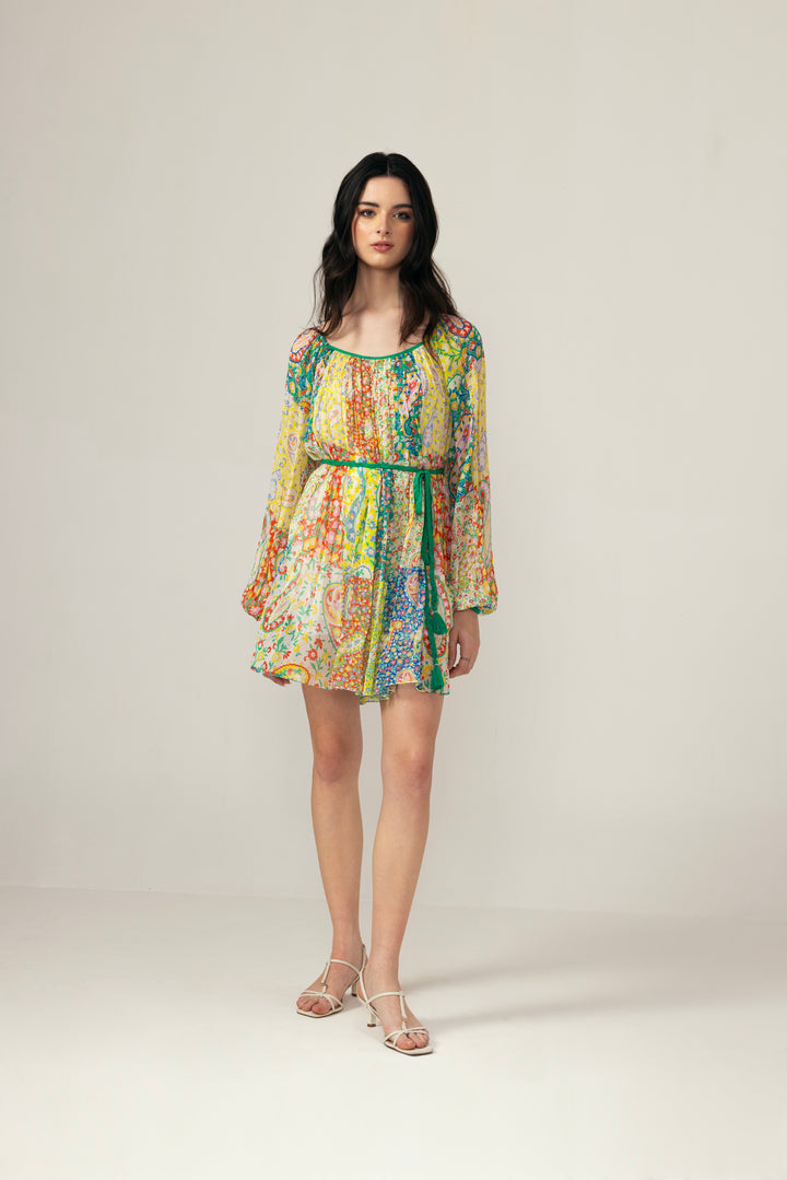 Myra patchwork short dress