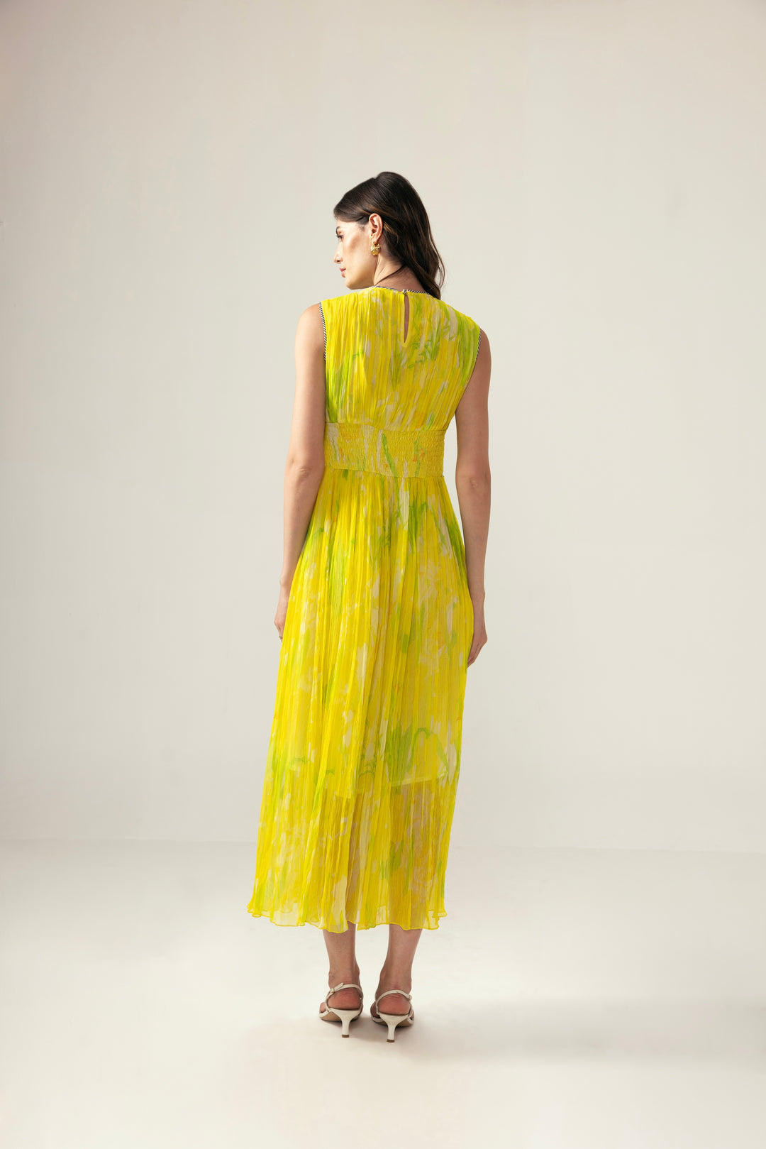 Alina yellow ruching  dress
