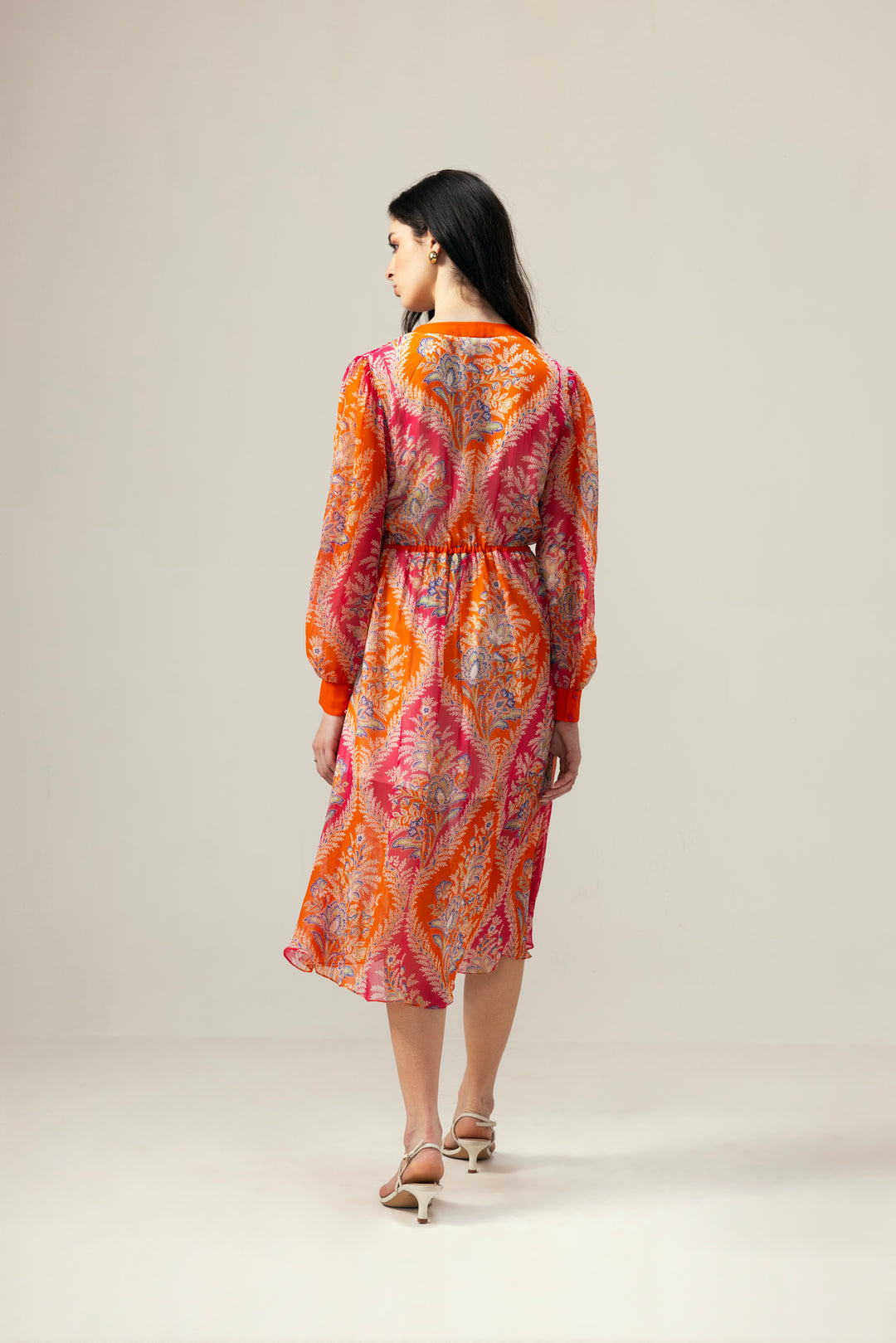 Vera Midi Dress – Red & Pink