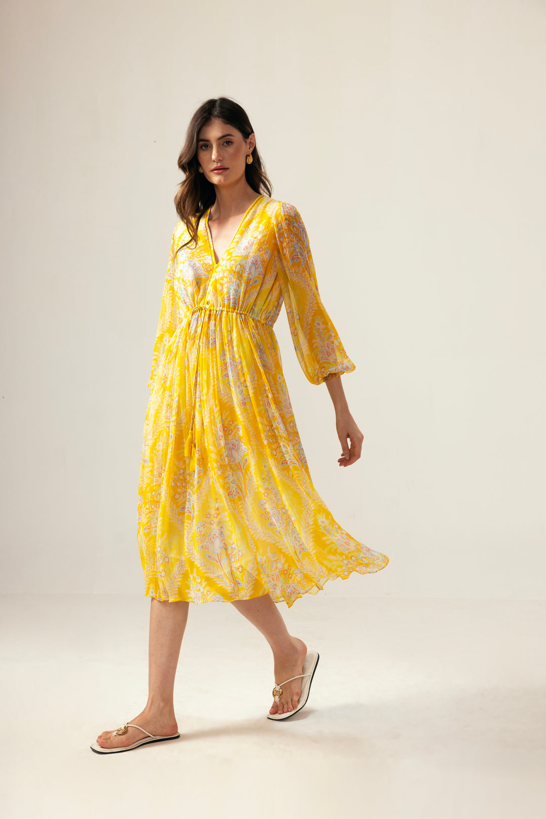 Vera Midi Dress – Yellow