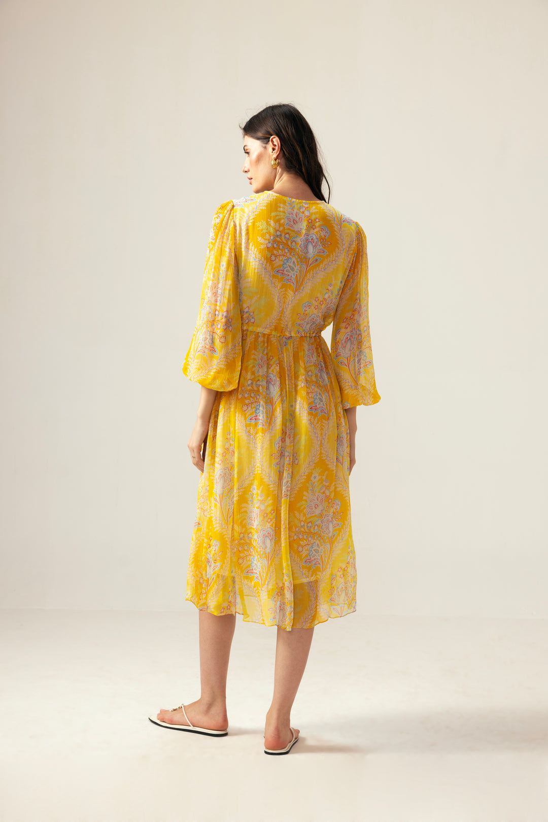 Vera Midi Dress – Yellow