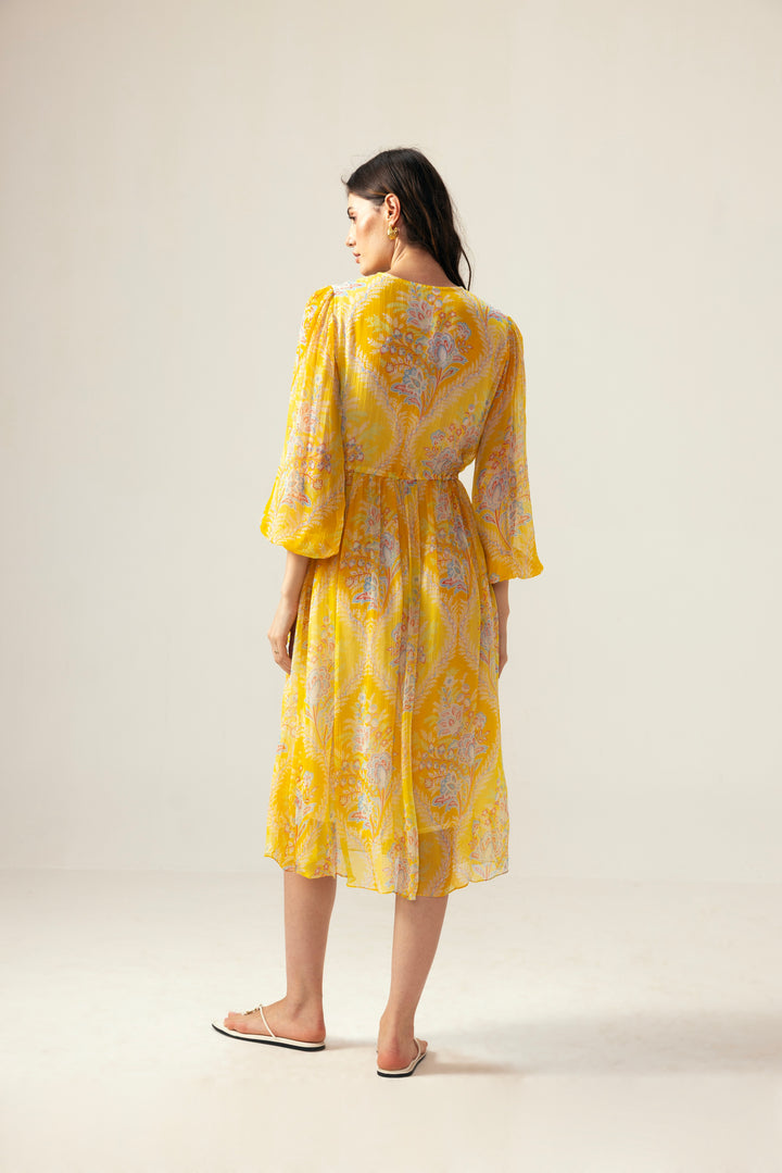 Vera Midi Dress – Yellow